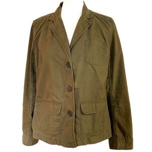 Gap Cotton Khaki Green Cotton Blazer L